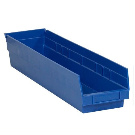 Bsc Preferred 23 5/8 x 4 1/8 x 4'' Blue Plastic Shelf Bin Boxes, 16PK BUY00012774